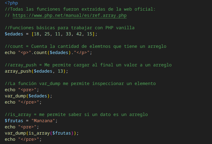 Introducción a la programación PHP – Estructuras de datos – “Arreglos/Arrays”